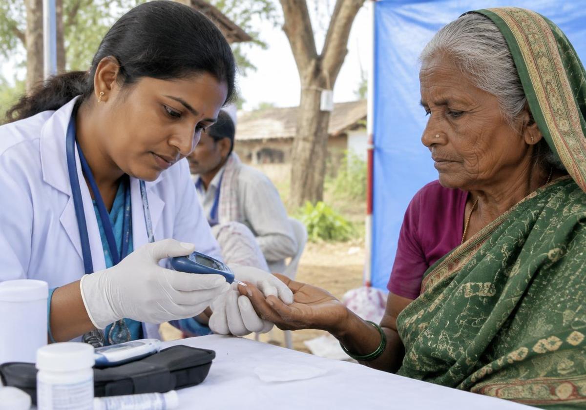 Screening at a health camp