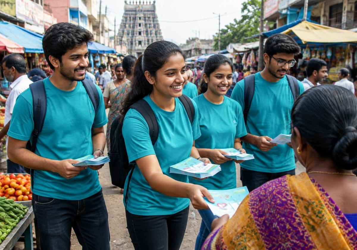 Volunteers at an awareness drive